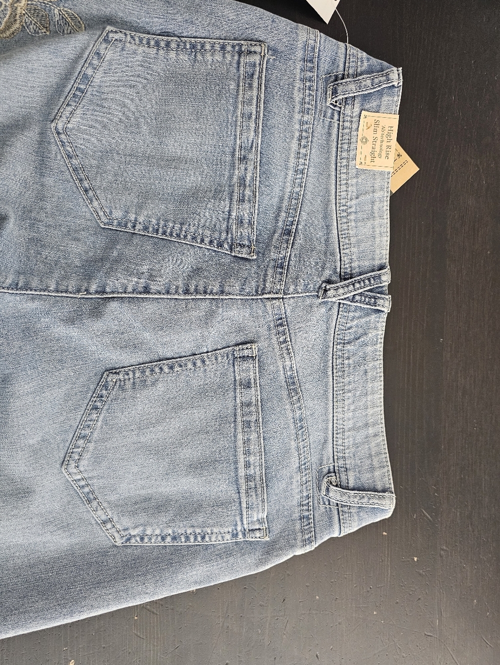 Democracy Light Blue Cropped Jeans with Embroidered Floral Detail. Size 6. - Picture 8 of 10